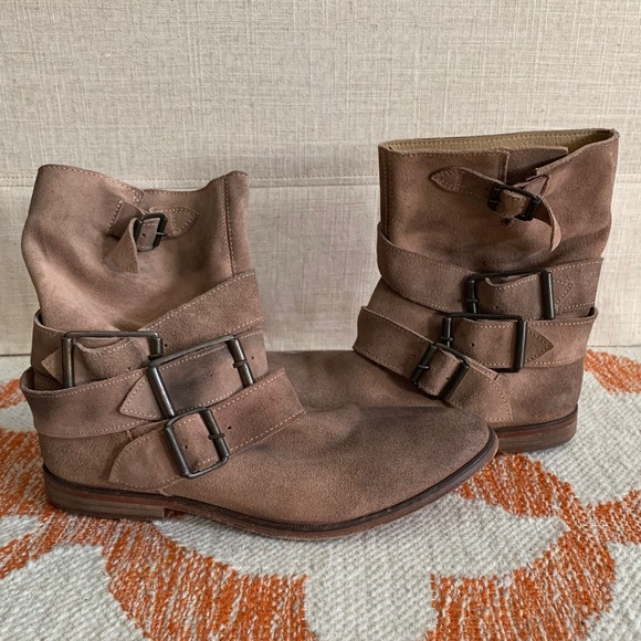 FREE PEOPLE SUNBELT SUEDE BUCKLE BOOTS - Picture 9 of 15